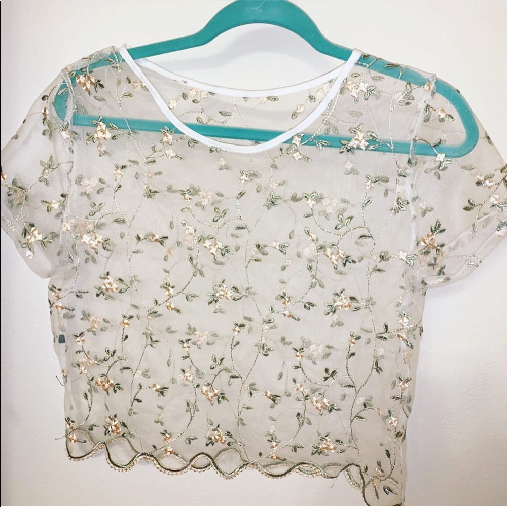 Floral Transparent Top